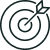 Icon of a bullseye target with an arrow hitting the center, representing precision
